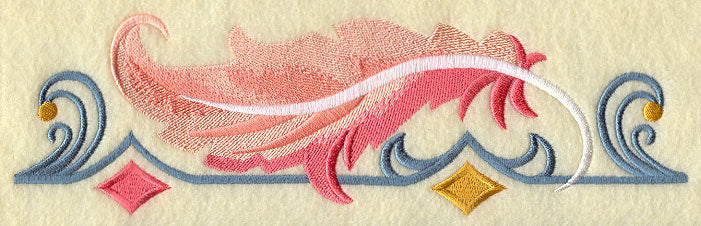 Art Deco Flamingo Feather Border