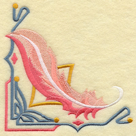 Art Deco Flamingo Feather Corner