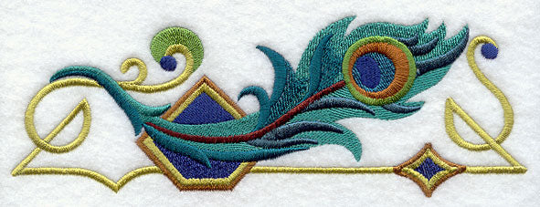 Art Deco Peacock Feather Border