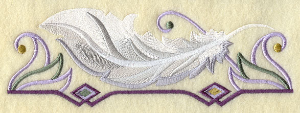 Art Deco Swan Feather Border