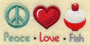 Peace Love Fish (Bobber)