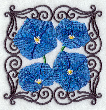 Scrollwork Morning Glory Square