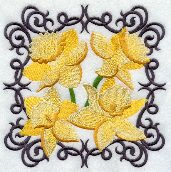 Scrollwork Daffodil Square