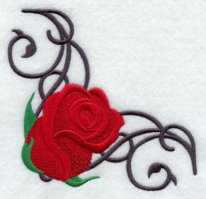 Scrollwork Rose Corner