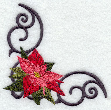 Scrollwork Poinsettia Corner