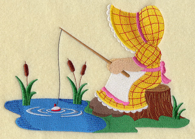 Sunbonnet Sue at the Fishing Hole
