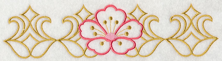 Sashiko Cherry Blossom Border