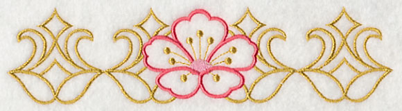 Sashiko Cherry Blossom Border