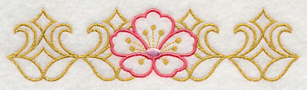 Sashiko Cherry Blossom Border