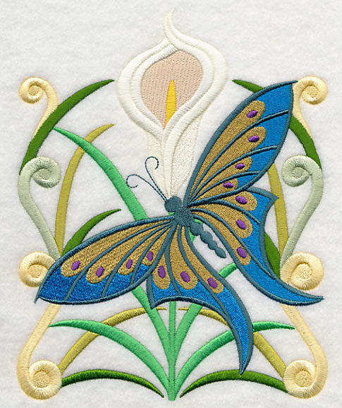 Art Deco Butterfly and Calla Lily
