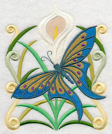 Art Deco Butterfly and Calla Lily