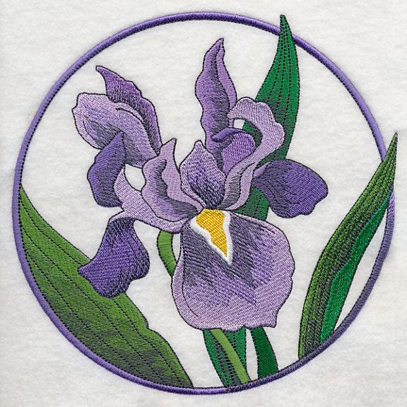 Elegant Flower Circle - Iris