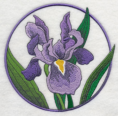 Elegant Flower Circle - Iris