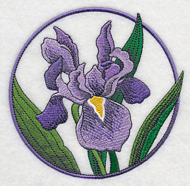 Elegant Flower Circle - Iris