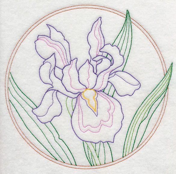 Elegant Flower Circle - Iris (Vintage)