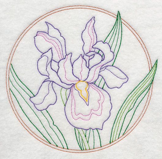 Elegant Flower Circle - Iris (Vintage)