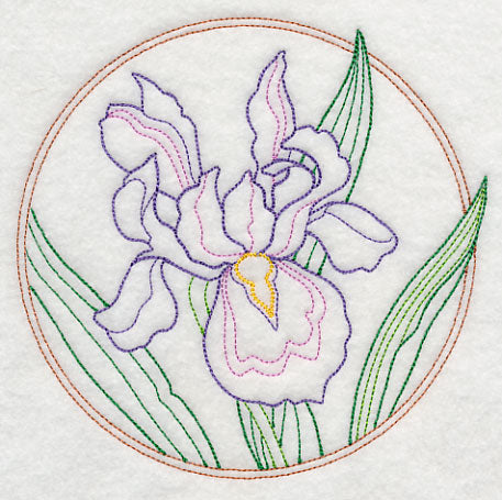 Elegant Flower Circle - Iris (Vintage)