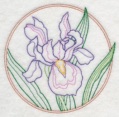Elegant Flower Circle - Iris (Vintage)