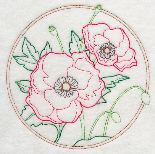 Elegant Flower Circle - Poppy (Vintage)