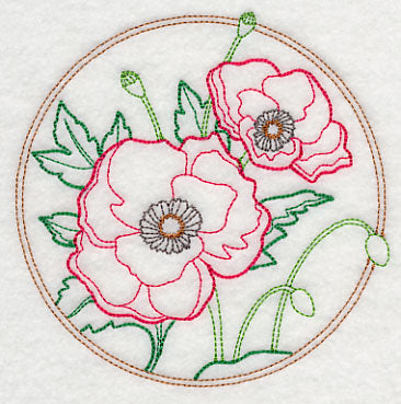 Elegant Flower Circle - Poppy (Vintage)