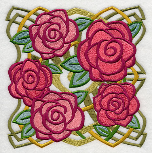 Art Deco Rose Square