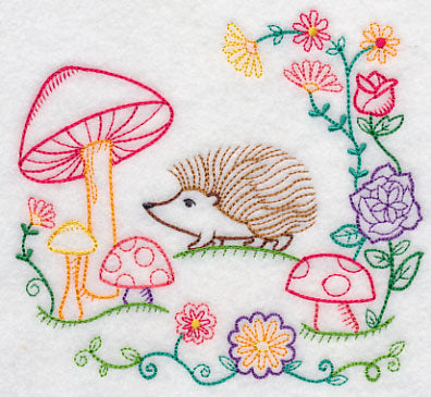 Hedgehog and Mushrooms (Vintage)