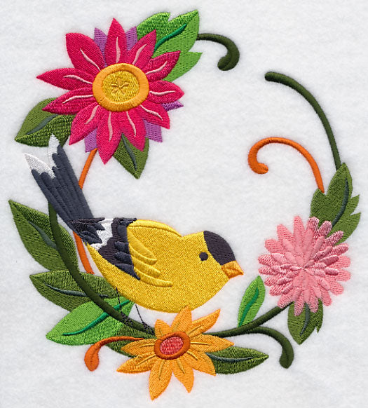 Goldfinch in Autumn Wreath