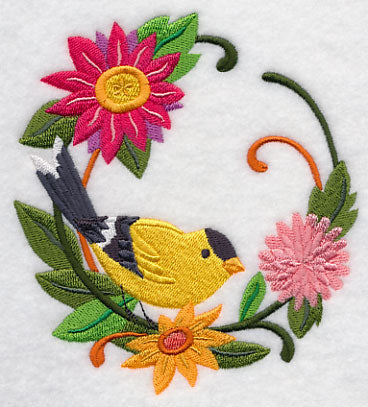 Goldfinch in Autumn Wreath