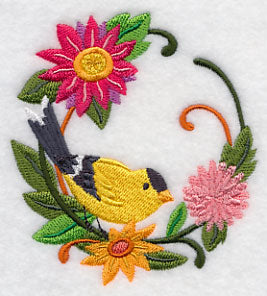 Goldfinch in Autumn Wreath