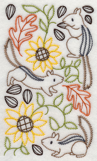 Chipmunks and Sunflower Medley (Vintage)