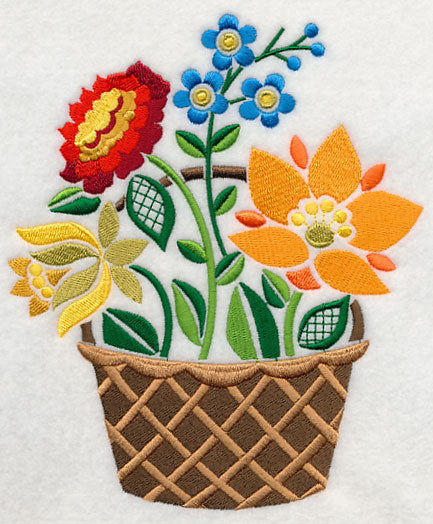 Szines Hungarian Flower Basket