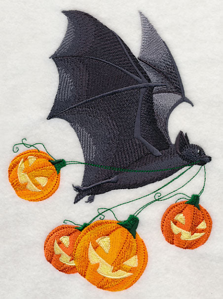 Flying Bat with Jack-o-Lanterns