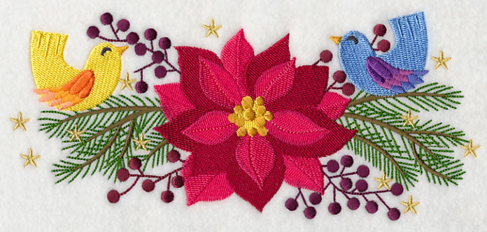 Birdies on Poinsettia & Pine