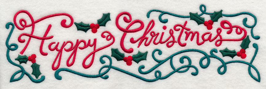 Happy Christmas Holly Border