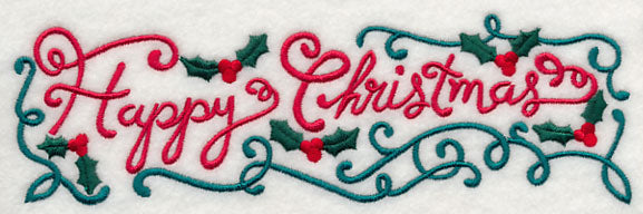Happy Christmas Holly Border