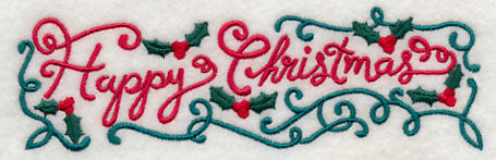 Happy Christmas Holly Border
