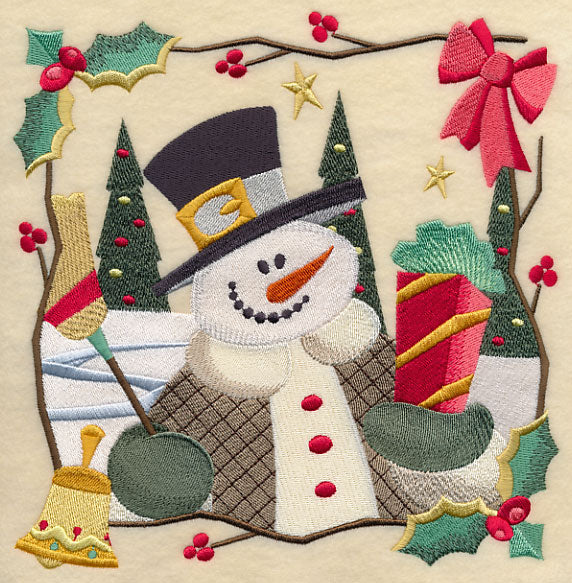 Country Christmas Square - Snowman