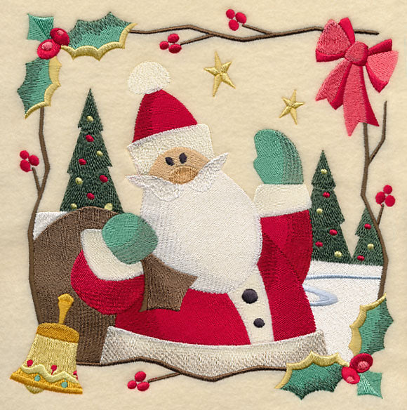 Country Christmas Square - Santa