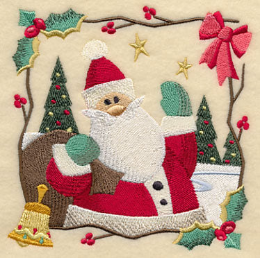 Country Christmas Square - Santa