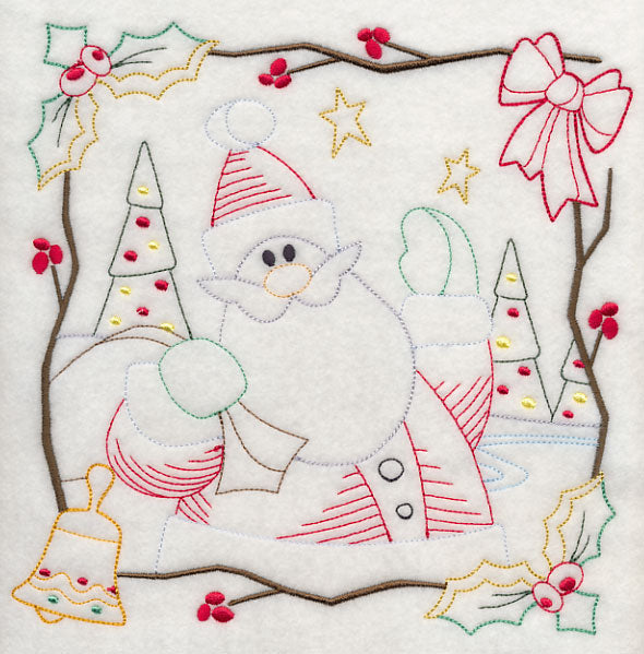 Country Christmas Square - Santa (Vintage)
