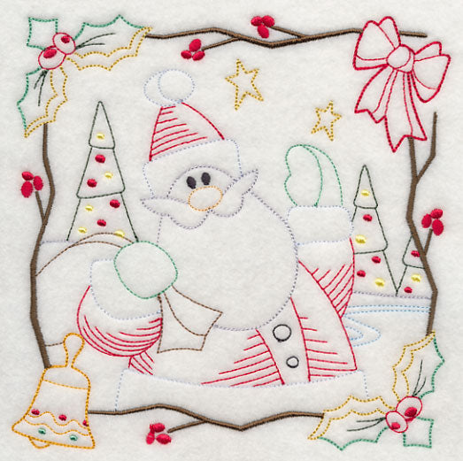 Country Christmas Square - Santa (Vintage)