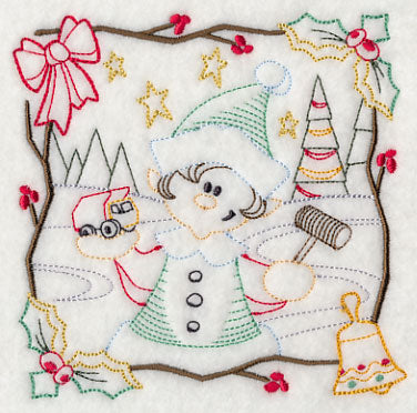 Country Christmas Square - Boy Elf (Vintage)