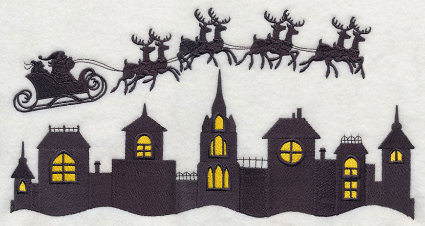 Christmas Flight Silhouette Scene