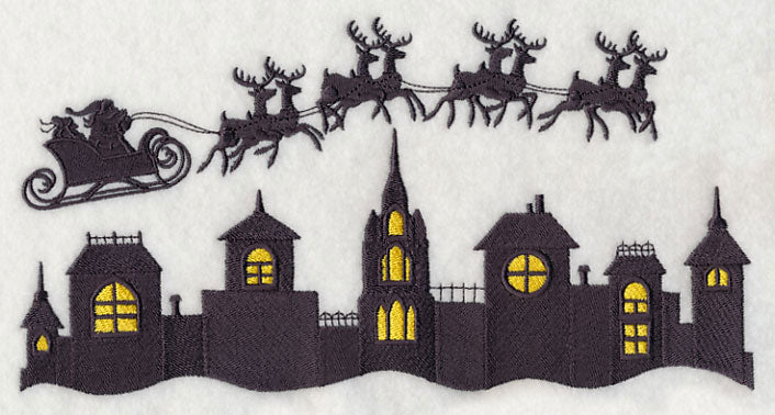 Christmas Flight Silhouette Scene