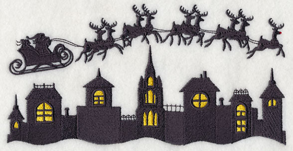 Christmas Flight Silhouette with Rudolph