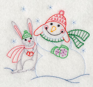 Snowman and Bunny (Vintage)