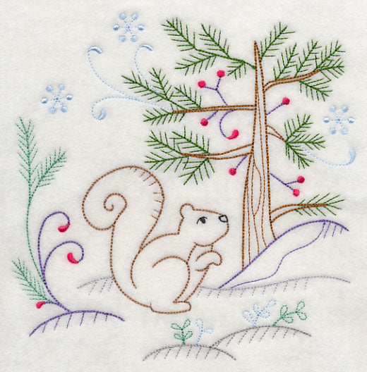 Winter Woodland Squirrel (Vintage)