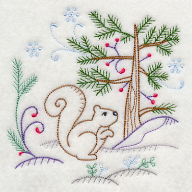 Winter Woodland Squirrel (Vintage)