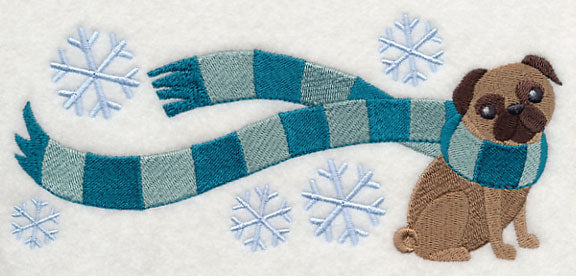 Wrapped Up in Winter Pug