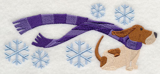 Wrapped Up in Winter Basset Hound